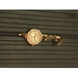 9ct ladies watch with 9 ct strap ( a/f ) total weight 16.9 grams