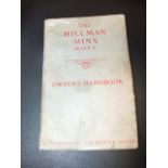 Hillman Minx Mark V Owners Handbook