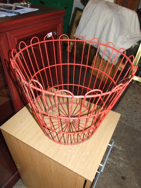 Vintage Metal Shop Display Basket - Image 2 of 3