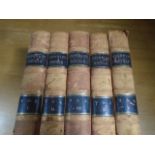 Scott Sir Walter Waverley volumes I-V, Adams and Charles Back 1856, leather spine and corners