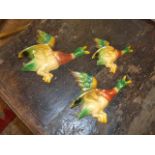 3 diecast Parkside Wall Hanging Ducks ( paint chipped )