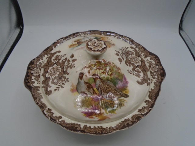 Royal Worcester Palissy game series dinner service incls lidded tureen, soup bowls, plates, side - Image 3 of 5