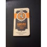 Lucas Cyclealities 1927 pocket catalogue ( rusty staples ) 48 pages