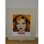 Debbie Harry (Blondie) Andy Warhol mounted print, 41cm x 47.5cm