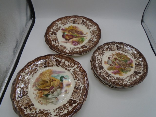 Royal Worcester Palissy game series dinner service incls lidded tureen, soup bowls, plates, side - Image 4 of 5