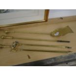 Brass fire irons a/f