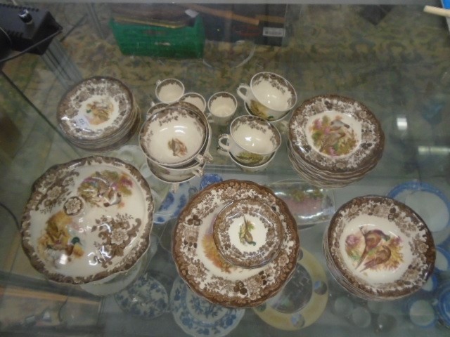 Royal Worcester Palissy game series dinner service incls lidded tureen, soup bowls, plates, side - Image 5 of 5