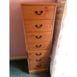 Pine Effect Narrow 7 draw chest