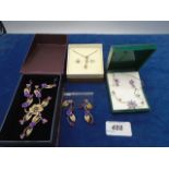 3 jewellery sets comprising of necklaces and earrings