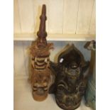 Wooden Elephant 15 inches tall and carved figure 22 inches