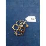 7 Various dress rings incl one 9ct gold