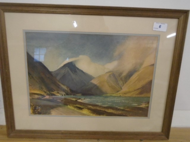 "Wind and Sun, Wastwater" framed print by w Heaton Cooper