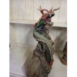 Dragon on Wooden Stump 21 inches tall