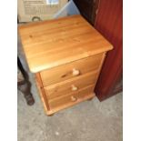 Pair 3 draw pine bedsides 18 inches wide 24 1/2 tall 16 deep