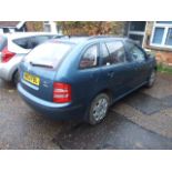 Blue Skoda Fabia Estate car, reg.HW03 FBL, first reg. 2003. petrol engine 1397cc long MOT 19-08-