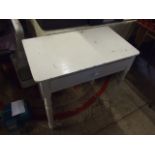 Vintage Painted Pine Side Table with drawer