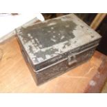 Vintage Metal Box with smaller metal box inside ( no key )