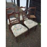 4 Victorian Dining Room Chairs and 1 other