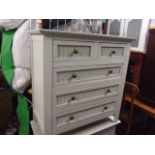 Painted 2 Short over 3 Long Chest of Drawers 32 inches wide 15 1/4 deep 32 tall