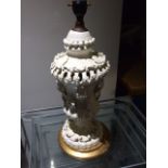 Vintage Ceramic Table Lamp on Gilt wooden base