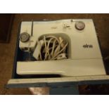 Vintage Elna SU Sewing Machine in original fitted metal case, circa 1970's Switzerland