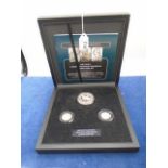 Britain's longest reigning monarchs silver coin set, boxed with certificate of authenticity