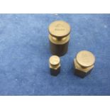 3 Brass Bank Weights