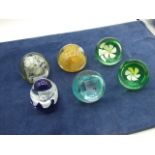 6 Glass Paperweights