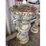 Concrete Pedestal Planter / Bird Bath