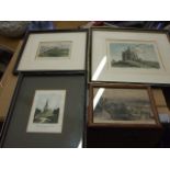 4 Engravings Cromer , Snettisham Church , Our Ladies Mount and View from the walls of Chester