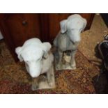 Pair of Concrete Dogs 29 inches tall