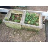 2 Concrete Square Planters