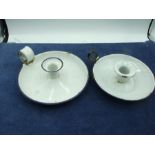 2 Enamelled Candle Holders