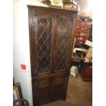 Old Charm Corner Cabinet with Lead Glazed Doors