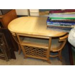 Bamboo Oval Table and 2 Chairs 38 inches long 30 tall 21 wide