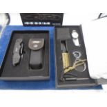 Walther boxed multitac multi tool and Anglo Arms boxed outdoor survival kit