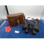 Pair of Coppock London binoculars magnalite 8 x 30 in leather carry case