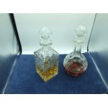 2 Pressed Glass Decanters ( contents not included )