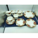 Royal Albert Country Roses 6 cups and saucers , 2 small plates and 2 larger plates