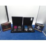 Victoria Cross gold and silver commemorative coin set plus George cross gold and silver