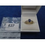 Sapphire & cubic zirconia in silver (GP) (box not incl)
