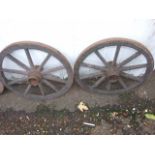 4 Small Wooden Spoked Wheels