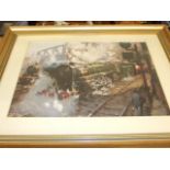 2 Framed Train Pictures 38 x 28 inches