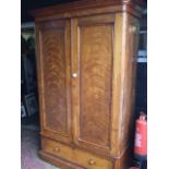 Victorian Mahogany Wardrobe with Drawers inside. ( cottage cut ) 56 inches wide 23 deep 76 tall (