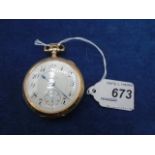 Elgin 17 Jewel open case rolled gold pocket watch