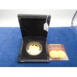King of Ireland commemorative coin, layered in 24 carat gold, boxed with certificate of