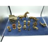 Assorted Brass Ornaments including Horse and Cart