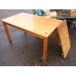 Rectangular Pine Kitchen Table 32 x 55 inches 29 tall ( A/F ) with extension leaf 20 cm long and 3