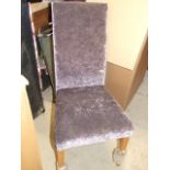 Pair of John Lewis Vanessa Dining Chairs Diamond Grape Fabric Light Oak Legs ( VAT on hammer