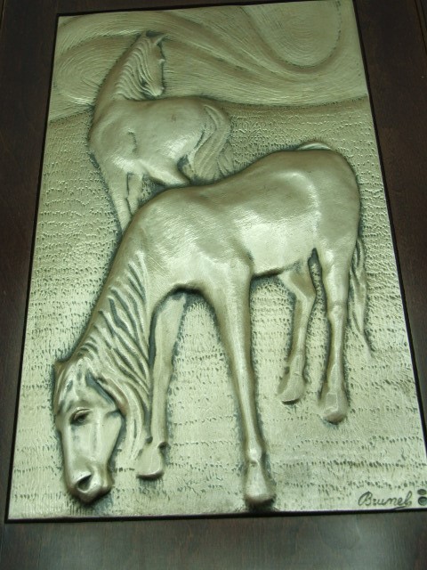 Brunel wall hanging with 2 horses Made with 925 silver, by Brunel, Italy, 1970s/1980s Original - Image 2 of 5